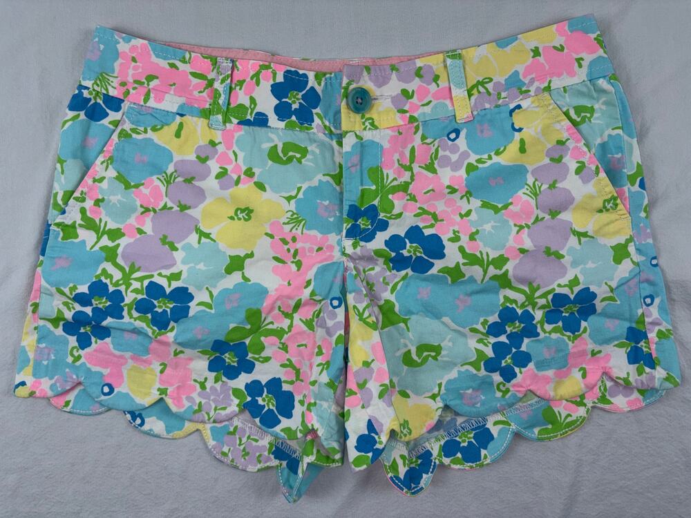 Lilly Pulitzer Spring Fling Buttercup Scalloped Shorts Size 6